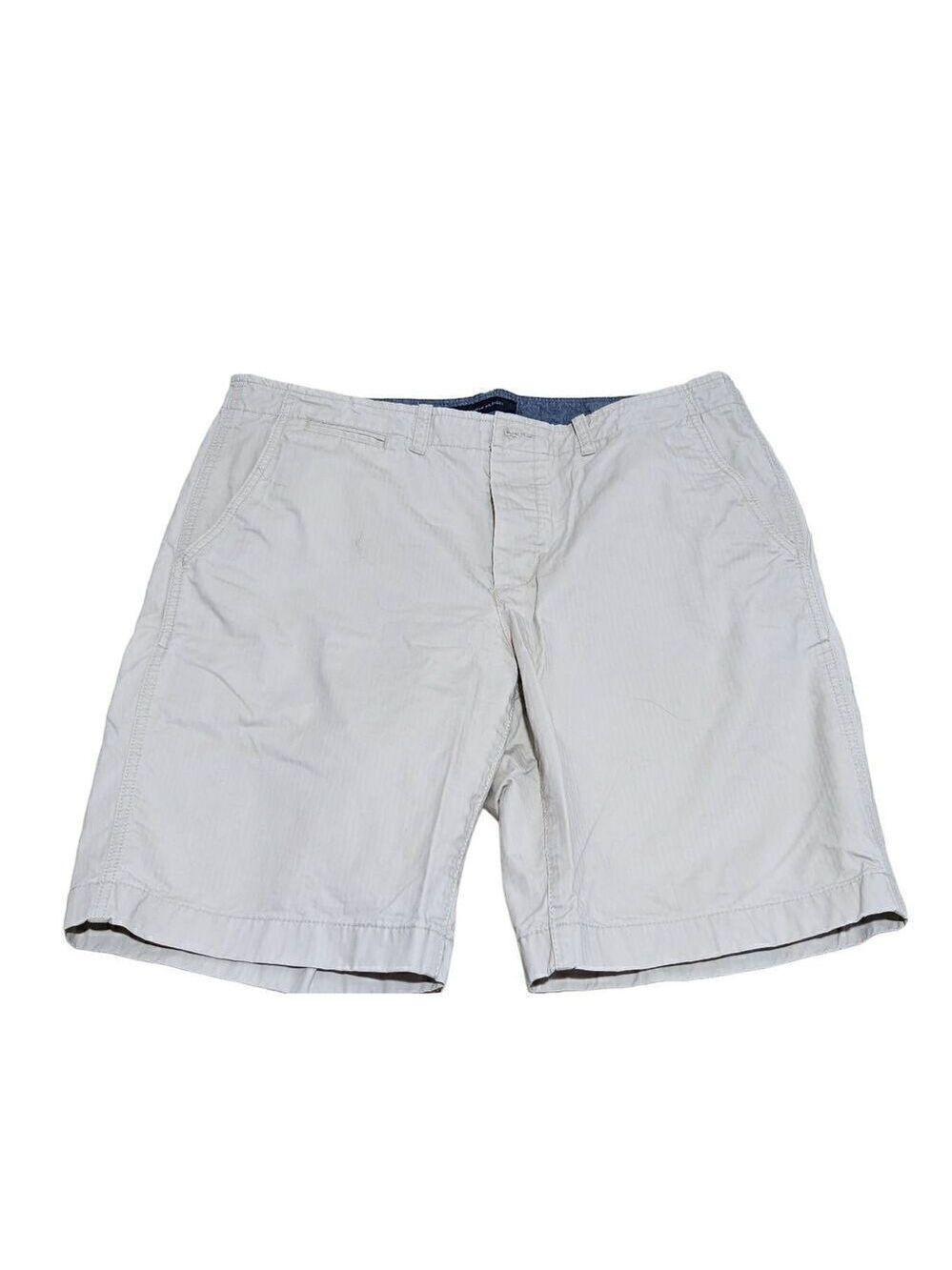 Tommy Hilfiger Men's Beige Flat Front Button Fly Cotton Shorts Size 36
